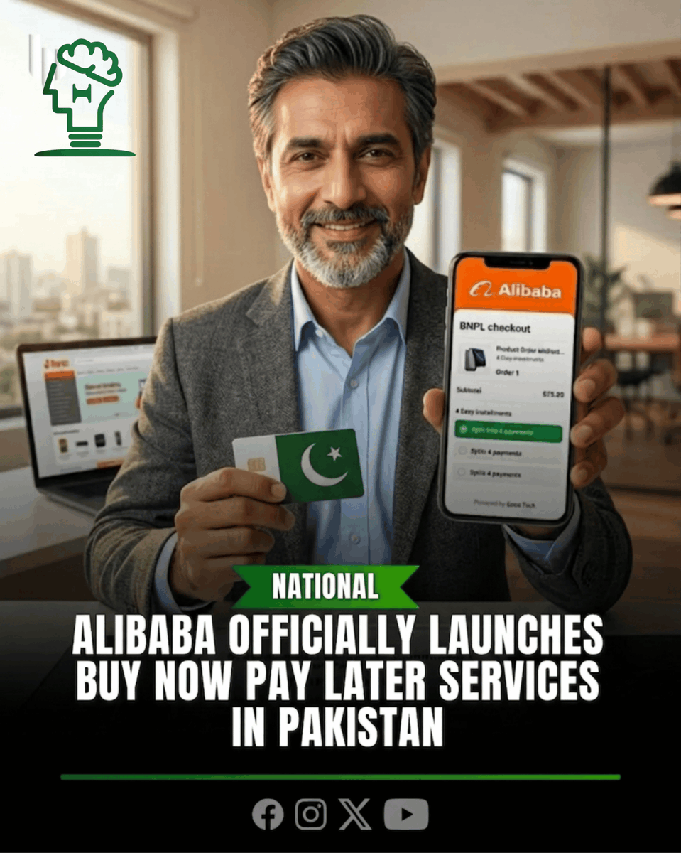 ThetaSolutions's tweet image. Alibaba Group enters Pakistan’s fintech space after SECP approval 🇵🇰

Through KOKO Tech, it plans to launch BNPL services, enabling easy installment-based online shopping.

A big step for financial inclusion, freelancers, and digital growth 🚀

#Alibaba #Pakistan #Fintech #BNPL