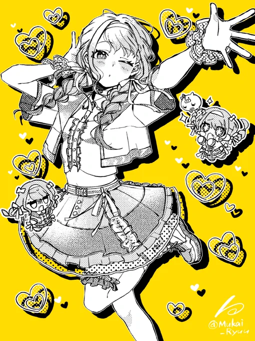 白黒の絵や白黒+1色の絵が得意です 