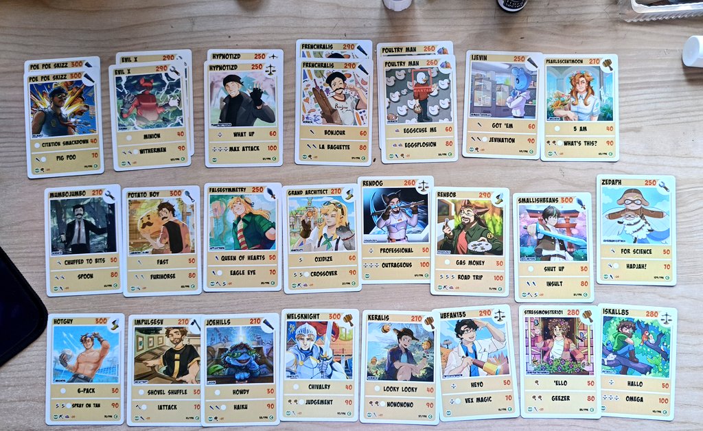 Nuno_theKitten's tweet image. HEY #TWITCHCON GANG

I'm still looking for some Hermitcraft TCG cards (season2)
so if you have either Common Scar, or rare Gem and Grian(doesn't matter if shiny or not) I would love to trade :D

There are the cards I've got