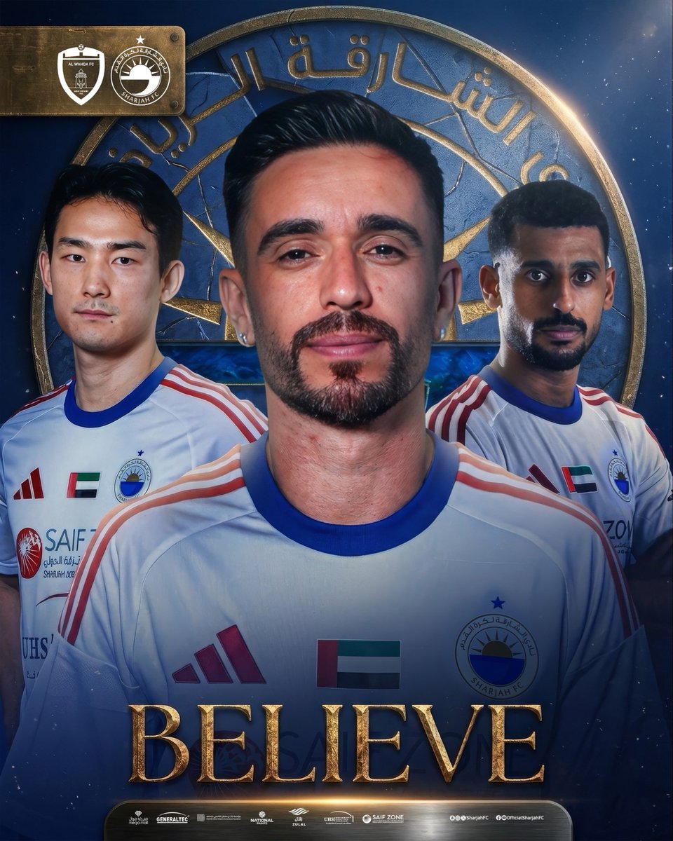 SharjahFC's tweet image. 𝗕𝗘𝗟𝗜𝗘𝗩𝗘. 👑🔥

𝗡𝗘𝗫𝗧 𝗠𝗔𝗧𝗖𝗛 ⚽️
𝗦𝗛𝗔𝗥𝗝𝗔𝗛 × 𝗔𝗟 𝗪𝗔𝗛𝗗𝗔

#SharjahFC
#ADNOCProLeague