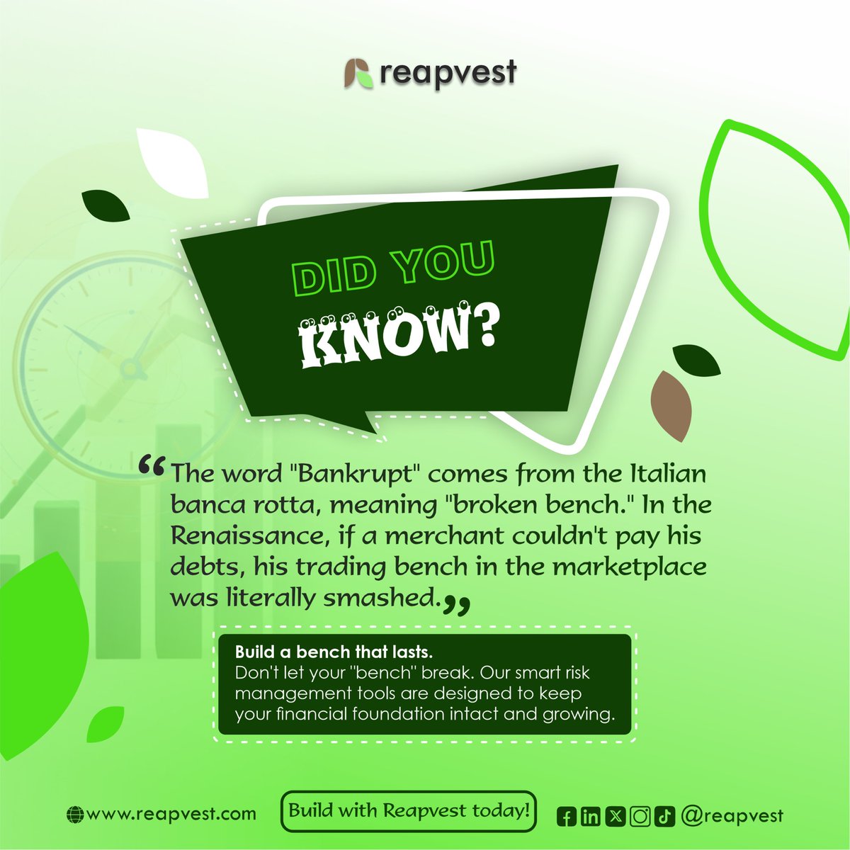 Sometimes, it only takes one moment…
One mistake…
One setback… to shake everything you’ve built.

Imagine the reality behind the word “bankrupt”... A broken bench, a shattered foundation.

#DidYouKnow #SmartMoney  #FinancialSecurity #BuildToLast #GrowYourFuture
