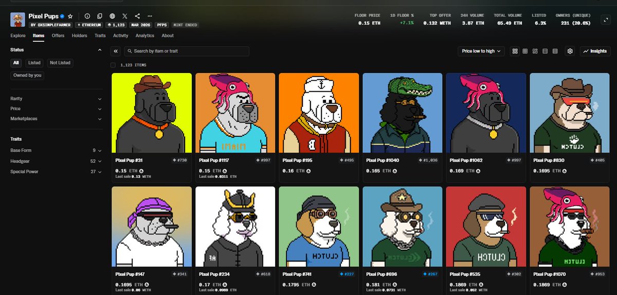 CAONHTAN1's tweet image. New ATH  soon? 🤔
The dev is still buying back within the last 24h 🐶
#NFT #ATH #PixelPups