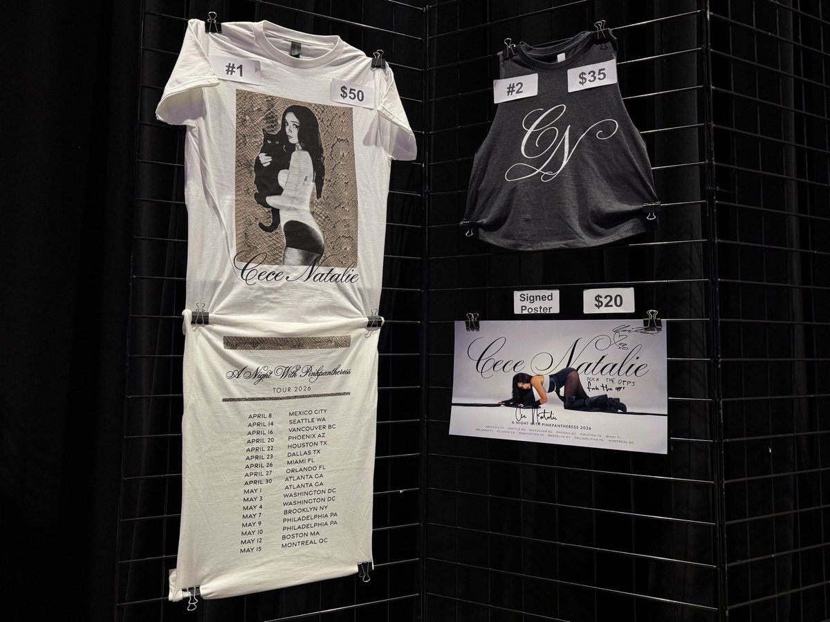 cecenatalie31's tweet image. my new merch @ merch booth each nite of tour 🐈‍⬛