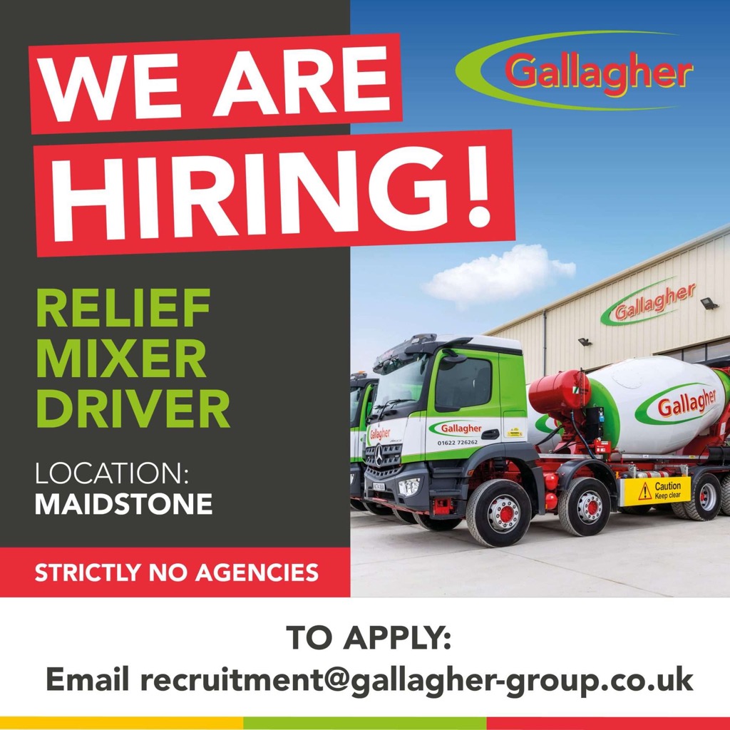 Gallagher_Team's tweet image. 🚛 We’re hiring: Relief Mixer Driver – Maidstone

Gallagher Aggregates are looking for a reliable, hardworking Relief Mixer Driver to join the team.
🔗 View the full job description and apply here: gallagher-group.co.uk/relief-mixer-d…

#DriverJobs #HGVDriver #ConstructionCareers #KentJobs