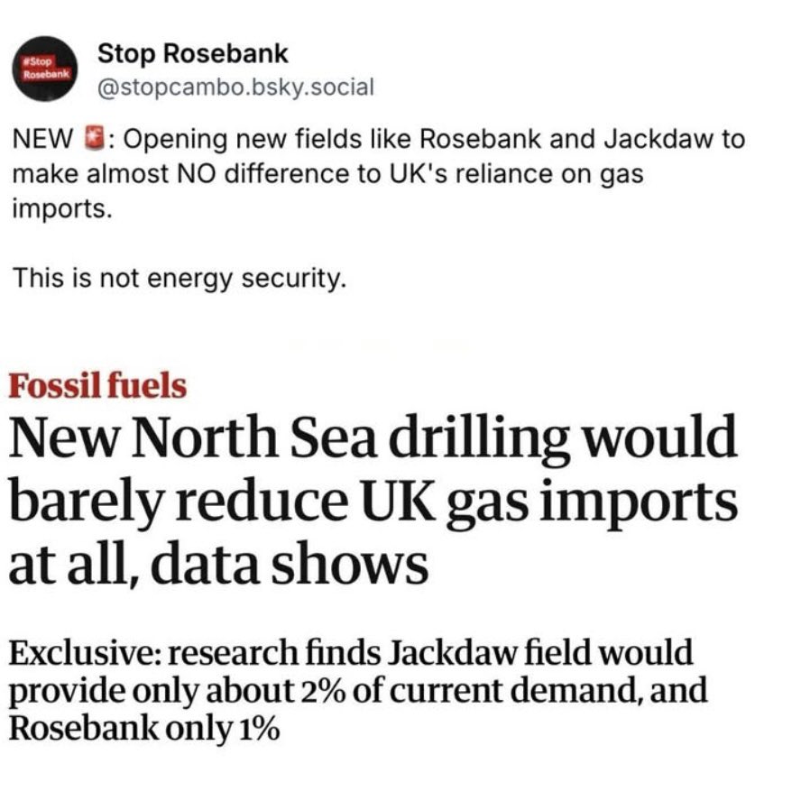 Has <a href="/bbcnickrobinson/">Nick Robinson</a> a vested interest in Jackdaw, he’s keen to promote it. 

Jackdaw will NOT lower energy bills or provide a more reliable supply, providing only 1-2% of UK gas demand. 

The winner would be Shell and the loser our climate. 

<a href="/BBCr4today/">BBC Radio 4 Today</a>  #r4today <a href="/StopCambo/">#StopRosebank</a> 🙏