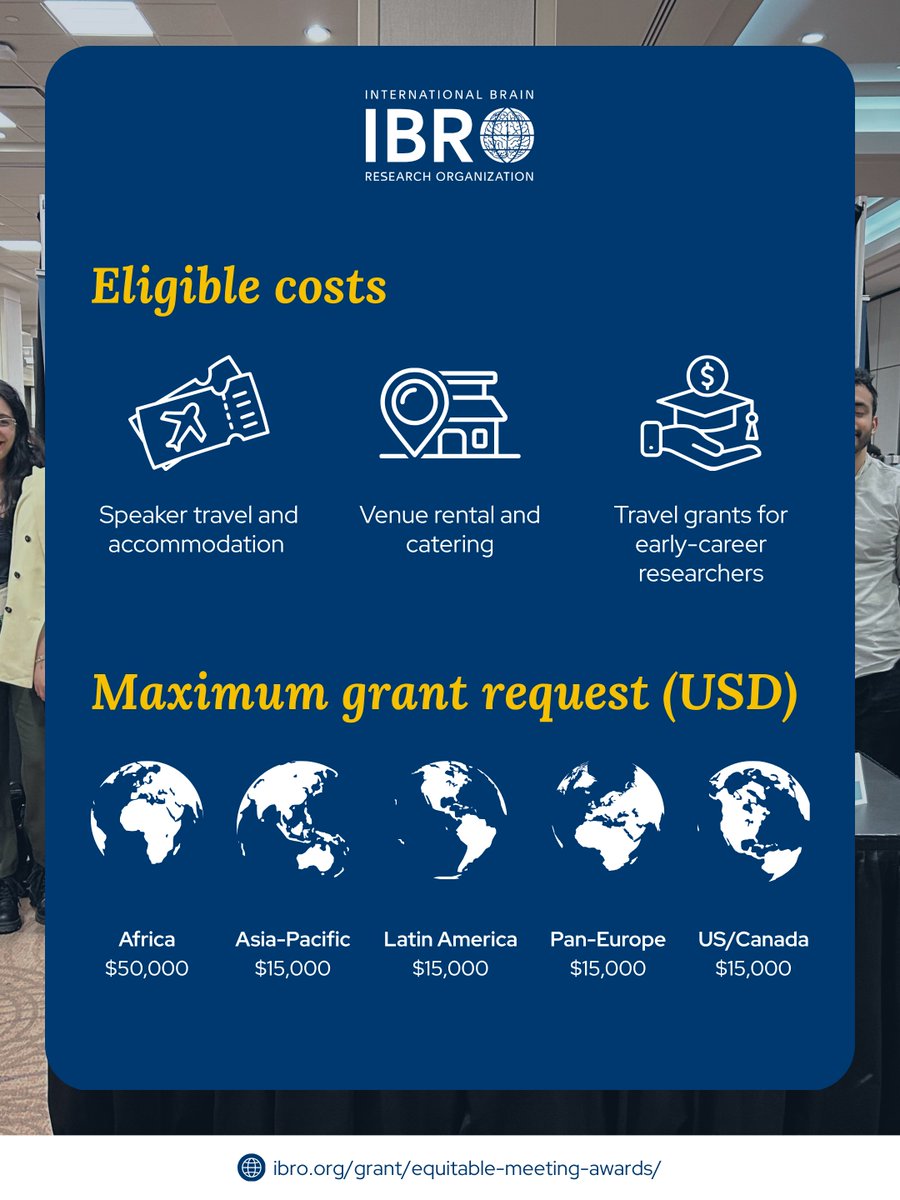 IBROorg's tweet image. 🧩 Equitable Meeting Awards 2027: what do #IBROmembers need to know?

This #grant is exclusively available for IBRO Scientific Society &amp;amp; Federation members to fund #DEI and early career activities in their main conferences.

🔗 Discover more: ibro.org/grant/equitabl…