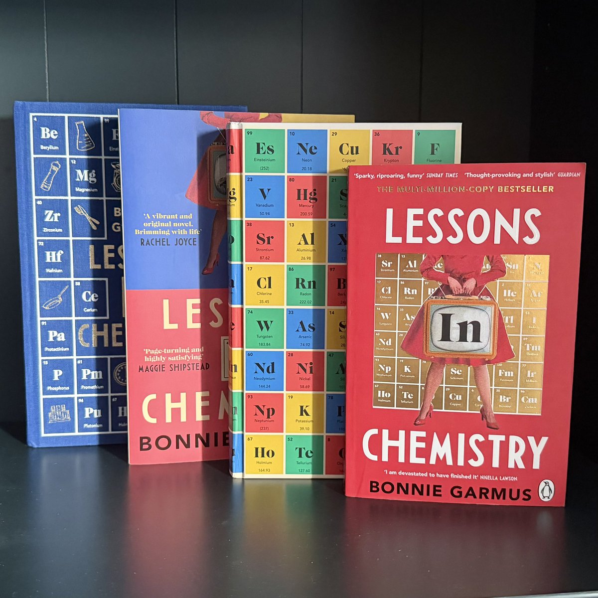 shonaholmes23's tweet image. 📚SPECIAL EDITION BOOKS📚

When I read #LessonsInChemistry a few years ago it was a book that I knew would stay with me forever.

So much so that I seem to have acquired several different copies of it!🥰

Do you have more than one copy of a favourite book?📖

#BookTwitter