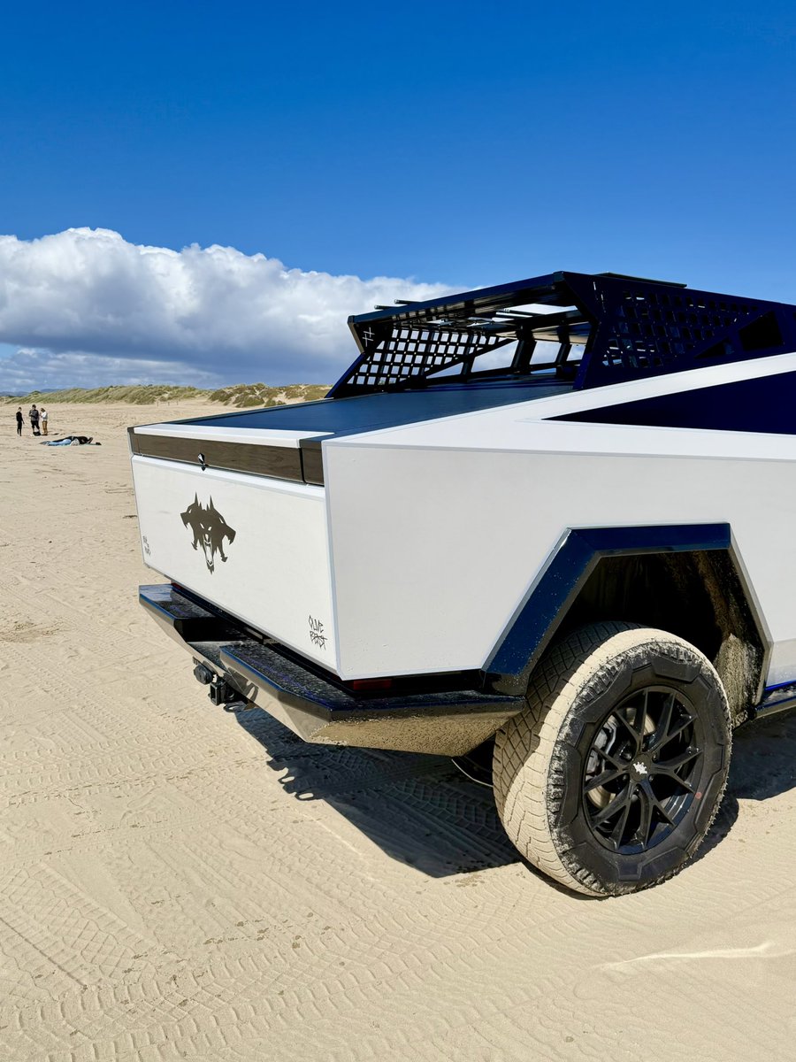 ThTslaDude's tweet photo. You can drive your Cybertruck in the Ocean using wade mode!!! It’s true!!! Day 6 of adventure trip with two of boys, part 2, had us stop off at Pismo Beach for a drive on the beach and in the ocean with the Cyberbeast named Charlie. They had a so much fun. Enjoy our excitement on this one!!!