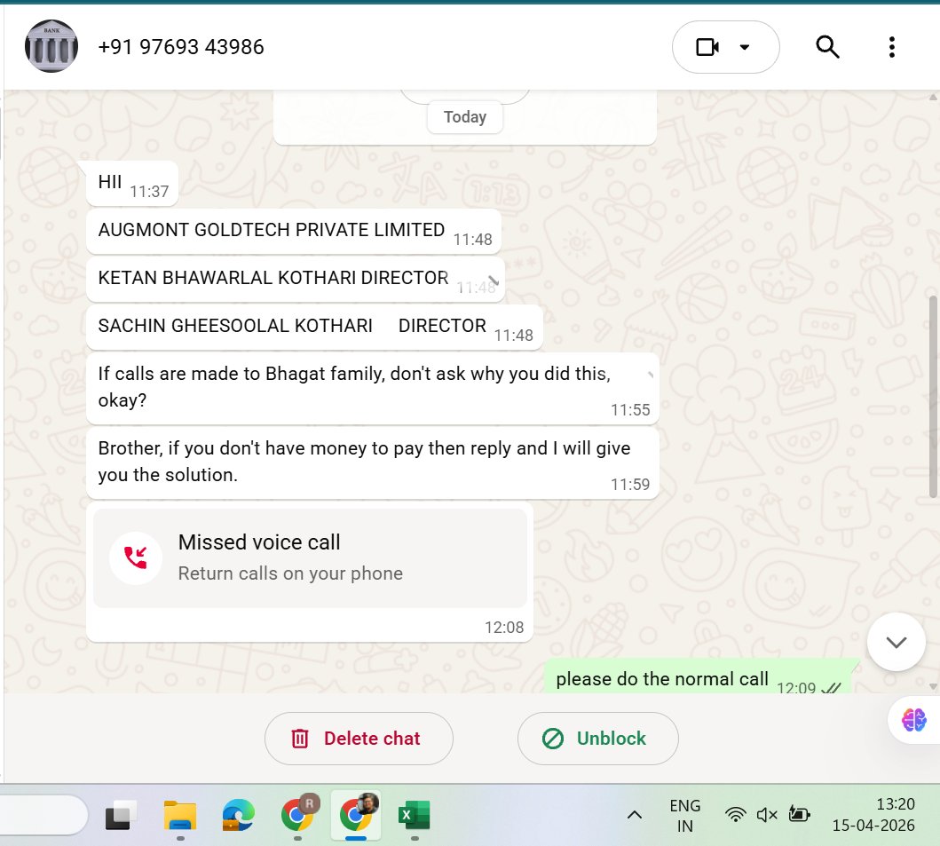 glitzritz's tweet photo. Dear @LnTFinance,Getting WhatsApp threats, indirect warnings about contacting family, and pressure tactics from your recovery agents is completely unacceptable. This is harassment, not recovery.I have records of messages, missed calls, and intimidation attempts. If this continues, I will escalate this to @RBI, cyber cell, and legal authorities.Kindly ensure your agents follow lawful and ethical practices.#Harassment #RecoveryAgents #ConsumerRights @Jaspritbumrah93