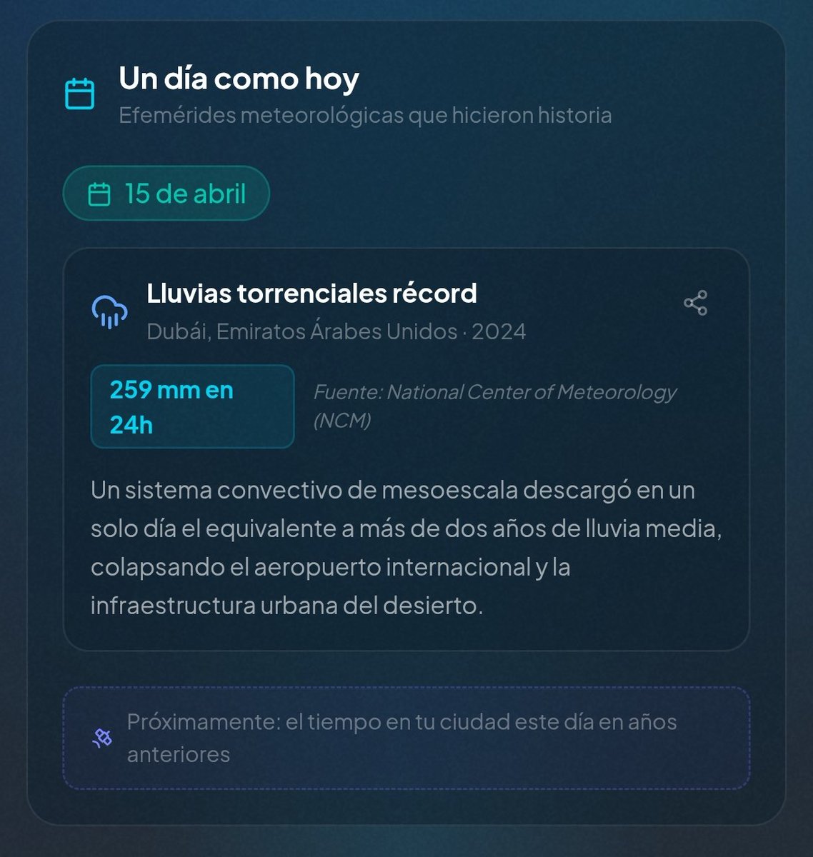 gaiapp_es's tweet image. #GaIA | 15 de Abril
Un día como hoy... 🌧️