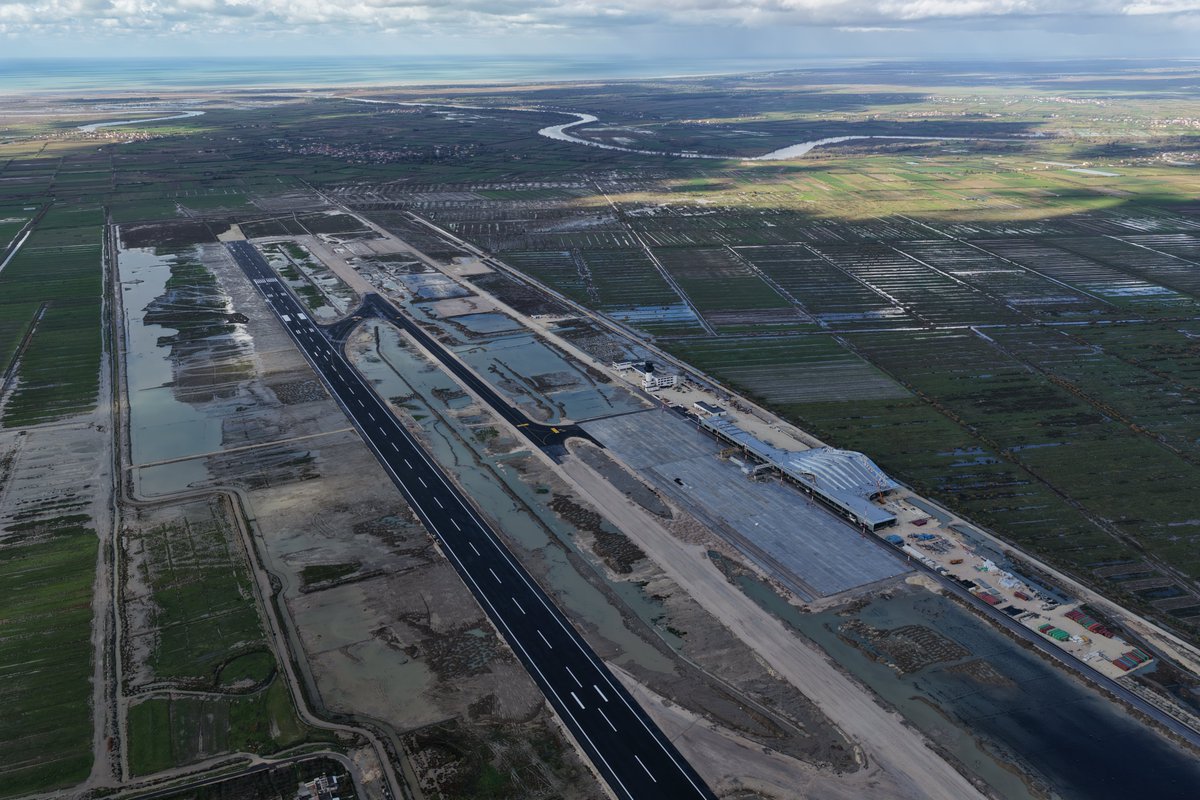 PPNEA's tweet photo. The airport is NOT finished!
Despite claims, construction in Narta Lagoon remains incomplete. 
There is still time to stop the project and protect the Vjosa–Narta area. 
Photos: Nov–Dec 2025. https://t.co/1afKagfsBo