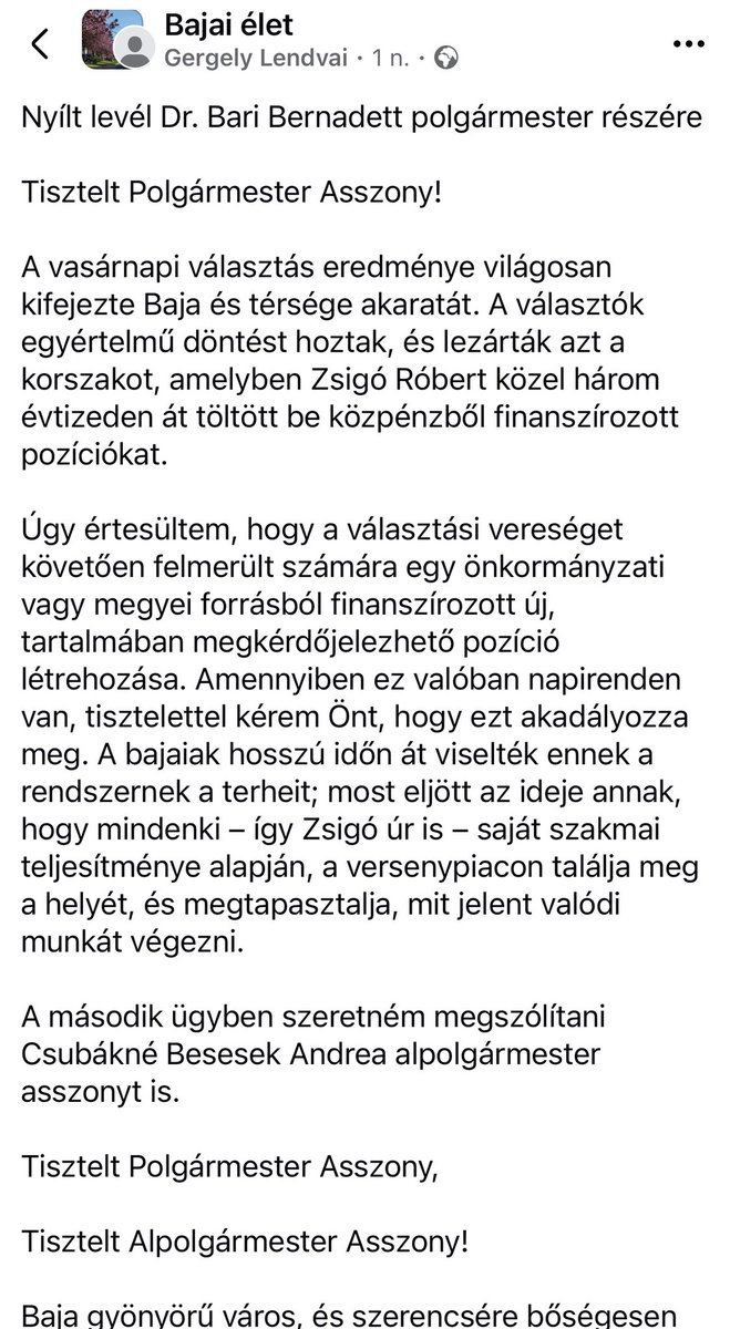Szülővárosomban is zajlik az élet. A bukott Zsigónak most próbálnak jól fizető állást kreálni a városban vagy a megyében.