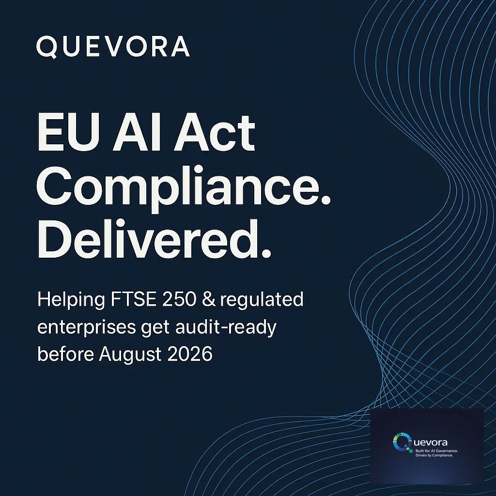 26Quevora's tweet photo. Is your AI portfolio high-risk? 🚩 Don't wait for penalties. Our ARIA 'Assess' phase maps your Azure to identify high-risk systems for the Dec 2, 2027 deadline. Strategic readiness starts now.
Guide: https://t.co/N82hrpIBjv
#EUAIAct #Azure #Quevora #ARIAFramework https://t.co/KTXqgdmUwj