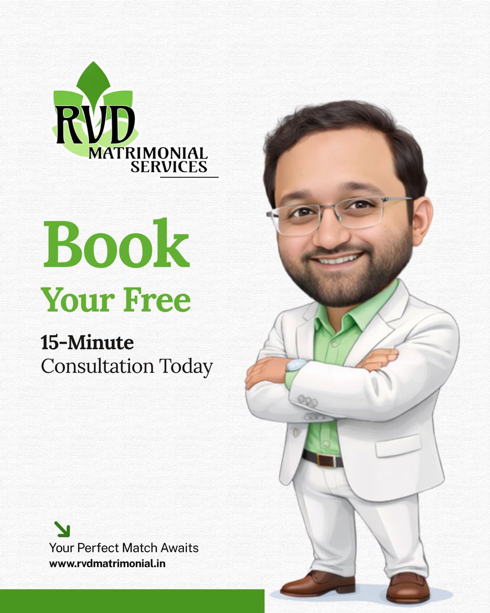 RvdMatrimonial1's tweet image. At RVD Matrimonial Services, we do not believe in endless browsing and random introductions.

We believe in guidance, trust, and meaningful connections.

#EliteMatchmaking #RelationshipGuidance #PrivateMatrimony #PremiumMatrimony #RVDMatrimonialServices #MarriageWithPurpose
