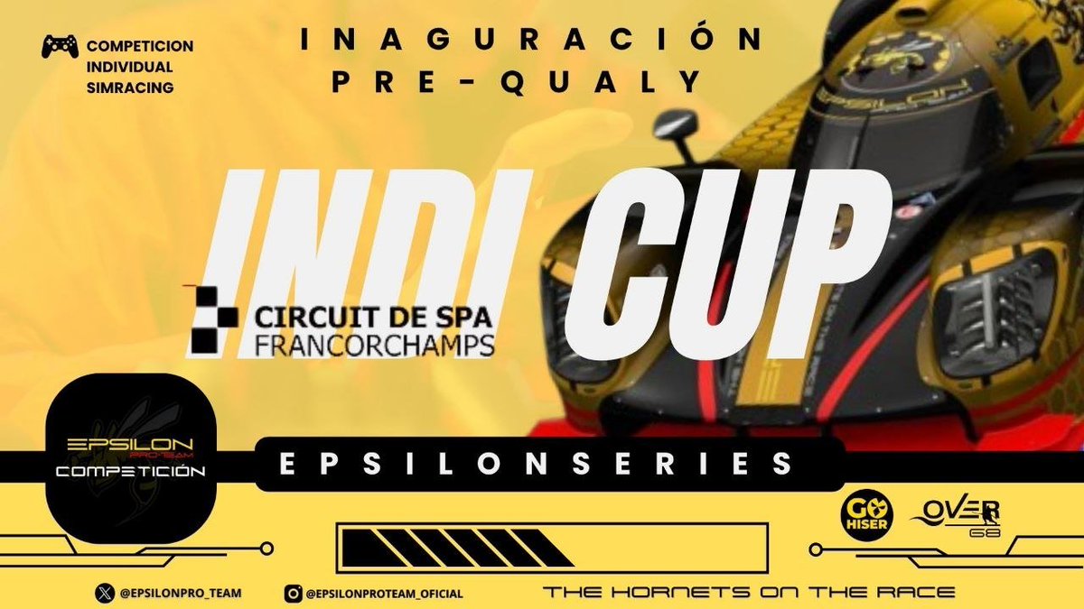 EPSILONPro_Team's tweet image. LETS GOOOOOOOOOO
La INDI CUP da el banderazo de salida.
28 pilotos se enfrentan en una prequaly como nunca vista antes. El circuito de #spa será testigo de semejante evento. @Porsche de GR1 de @thegranturismo el coche elegido. @overtake68tv @GoHiSer en cabina.
#race 
#Qualy