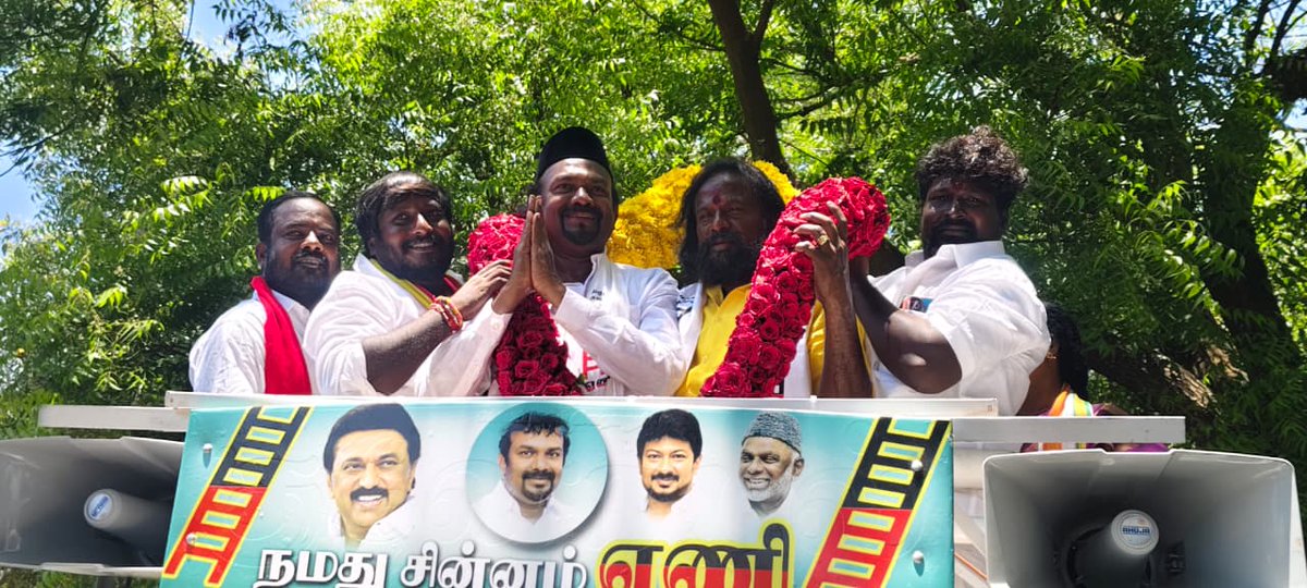 KKSelvakumaroff's tweet photo. இன்றைய தினம் 15.04.2026, புதன்கிழமை - @arivalayam  தலைமையிலான மதசார்பற்ற முற்போக்கு கூட்டணியின் பாபநாசம் சட்டமன்ற தொகுதி வெற்றி வேட்பாளர்  திரு.ஏ.எம். ஷாஜகான் அவர்களை ஆதரித்து, ஏணி சின்னத்திற்கு பொதுமக்களிடம் வாக்கு சேகரித்தேன்!

மதவாத சக்திகளுக்கு எதிராக, வாக்களிப்பீர் உதயசூரியன்!.
#வெல்வோம்_ஒன்றாக