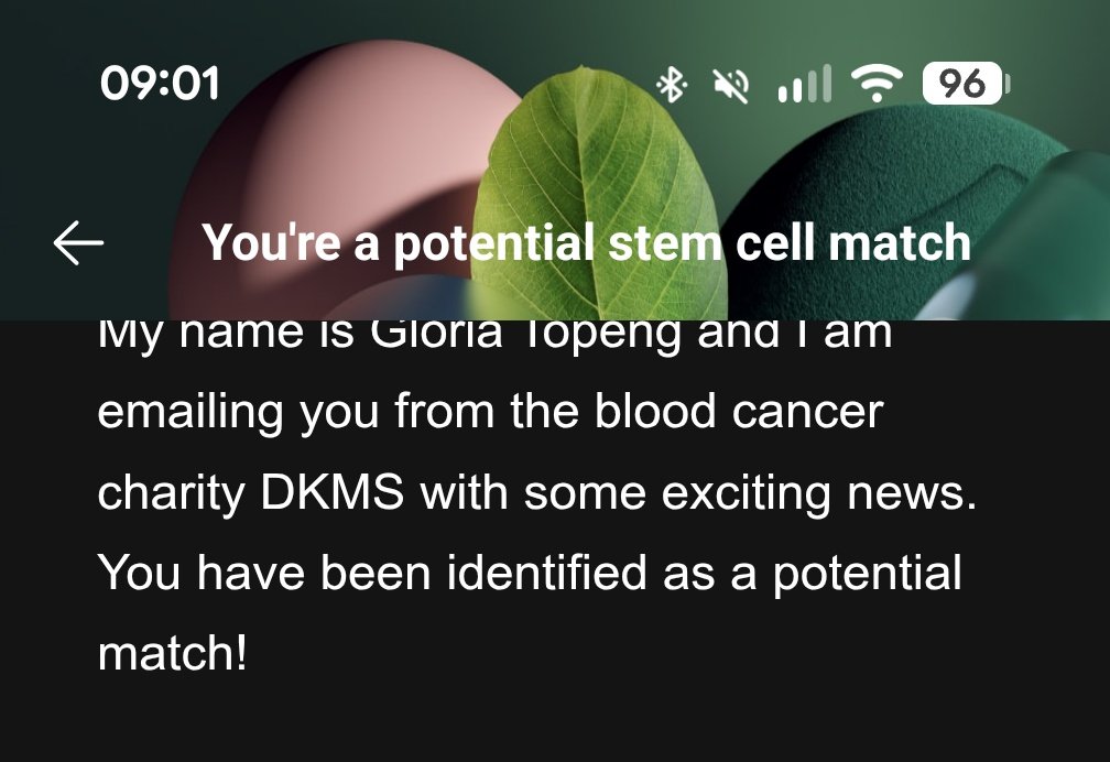 Wowee I'm possibly a match for someone with blood disorder/cancer, means donating my stem cells or possibly bone marrow!