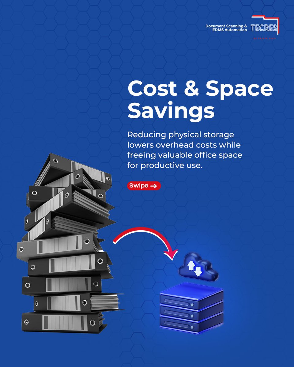 TecresTNL's tweet image. Digitization transforms how organizations manage information faster, safer, and more cost-efficient. Where could your business gain the most from digital transition? DM us to go beyond paper.

 #Digitization
 #PaperlessOffice 
#GoBeyondPaper
 #TecresTechnologies