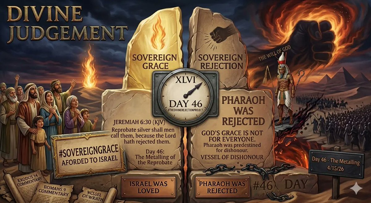 AbiWBC's tweet image. #TheDivineRejectionProject #Day46 (4/15/26) #SovereignGrace #KJV
**Jeremiah 6:30** is the final verdict. When God rejects a soul, they are **"reprobate silver"**—worthless dross cast away from the furnace. God does not love the refuse; He discards it.
#DivineJustice #Jeremiah630