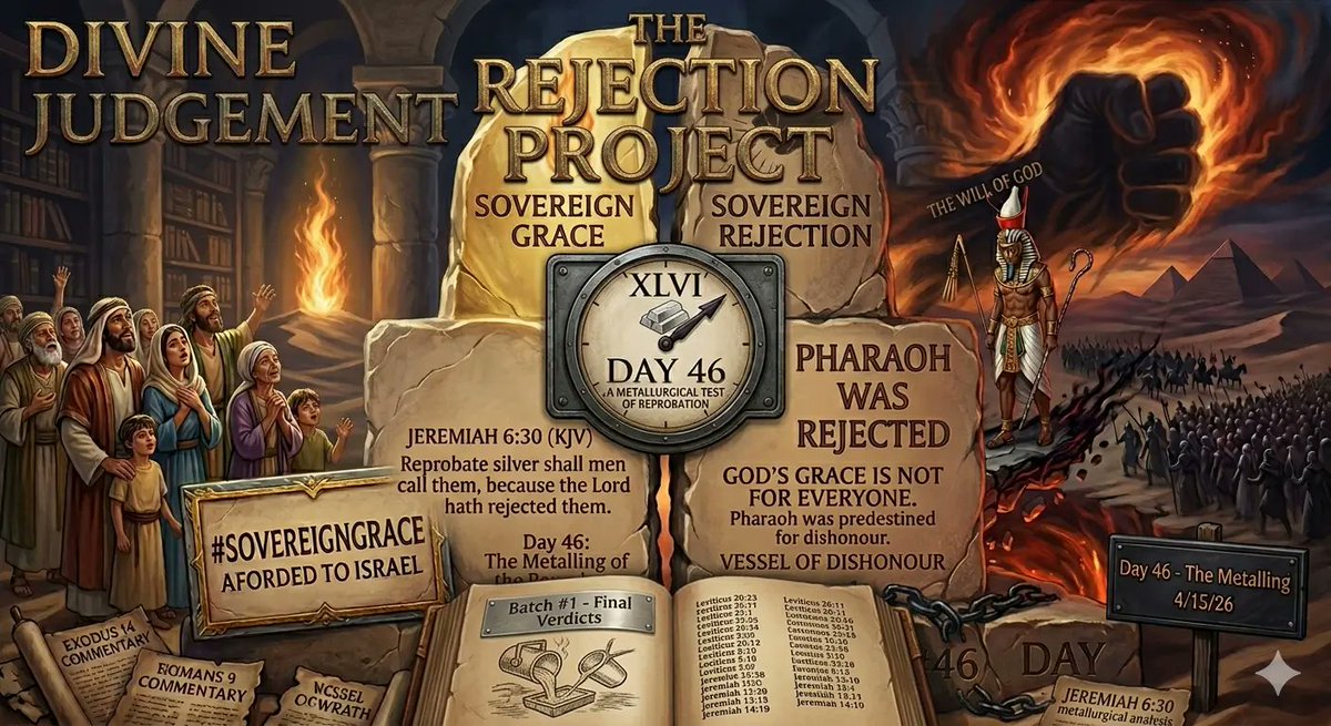 AbiWBC's tweet image. #TheDivineRejectionProject #Day46 (4/15/26) #SovereignGrace #KJV
**Jeremiah 6:30** is the final verdict. When God rejects a soul, they are **"reprobate silver"**—worthless dross cast away from the furnace. God does not love the refuse; He discards it.
#DivineJustice #Jeremiah630