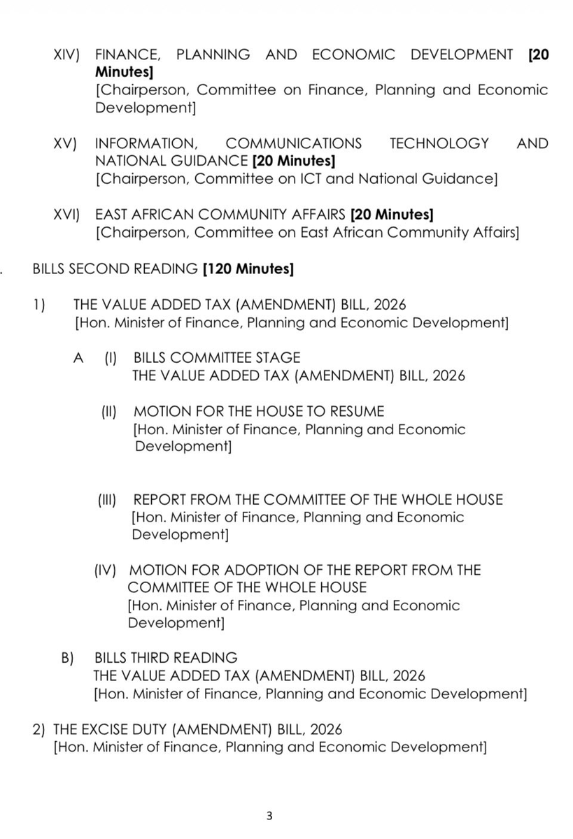 pwatchug's tweet photo. Parliament resumes at 2PM to introduce key new Bill, Budget, and tax laws

Parliament resumes this afternoon at 2PM to begin formal introduction of the Protection of Sovereignty Bill, 2026, the 2026/27 National Budget, and related tax Bills.

You can follow the proceedings live on all our platforms.