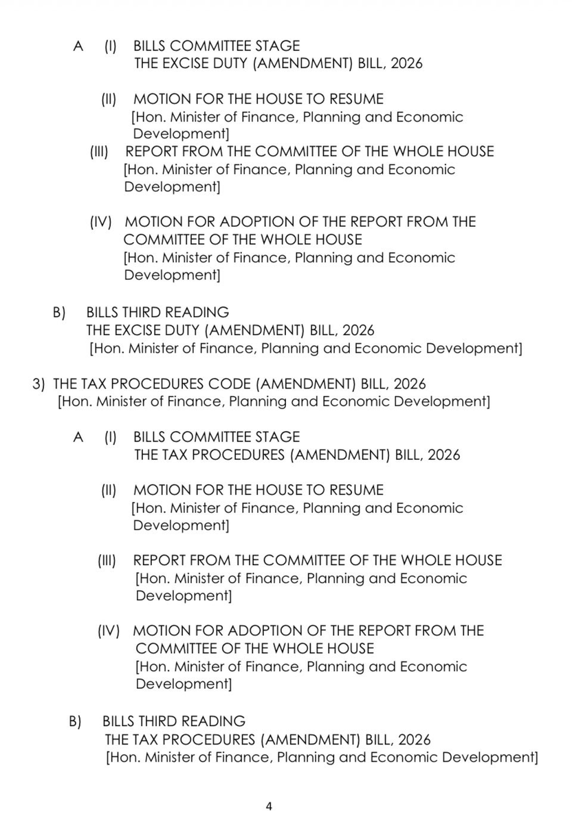 pwatchug's tweet photo. Parliament resumes at 2PM to introduce key new Bill, Budget, and tax laws

Parliament resumes this afternoon at 2PM to begin formal introduction of the Protection of Sovereignty Bill, 2026, the 2026/27 National Budget, and related tax Bills.

You can follow the proceedings live on all our platforms.