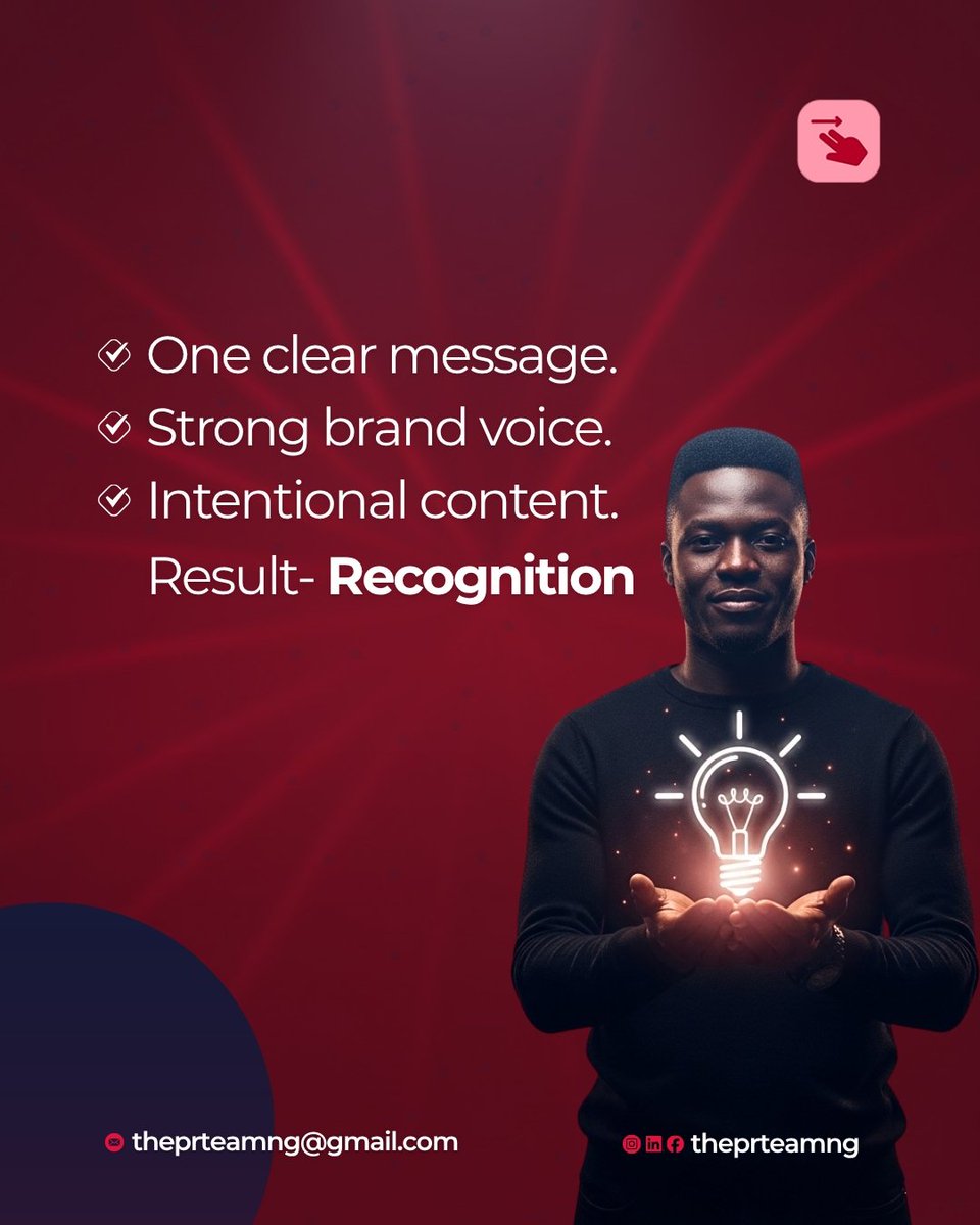 When people experience your brand, do they instantly understand… or have to figure it out?

#ThePRteamNG
#PRPositioning
#BrandClarity