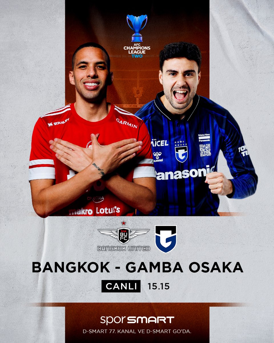 ⚽️ AFC Champions League Two heyecanı devam ediyor!

🏟️ Bangkok vs. Gamba Osaka

#DSmartGO ile 3 güne kadar geri sar izle!