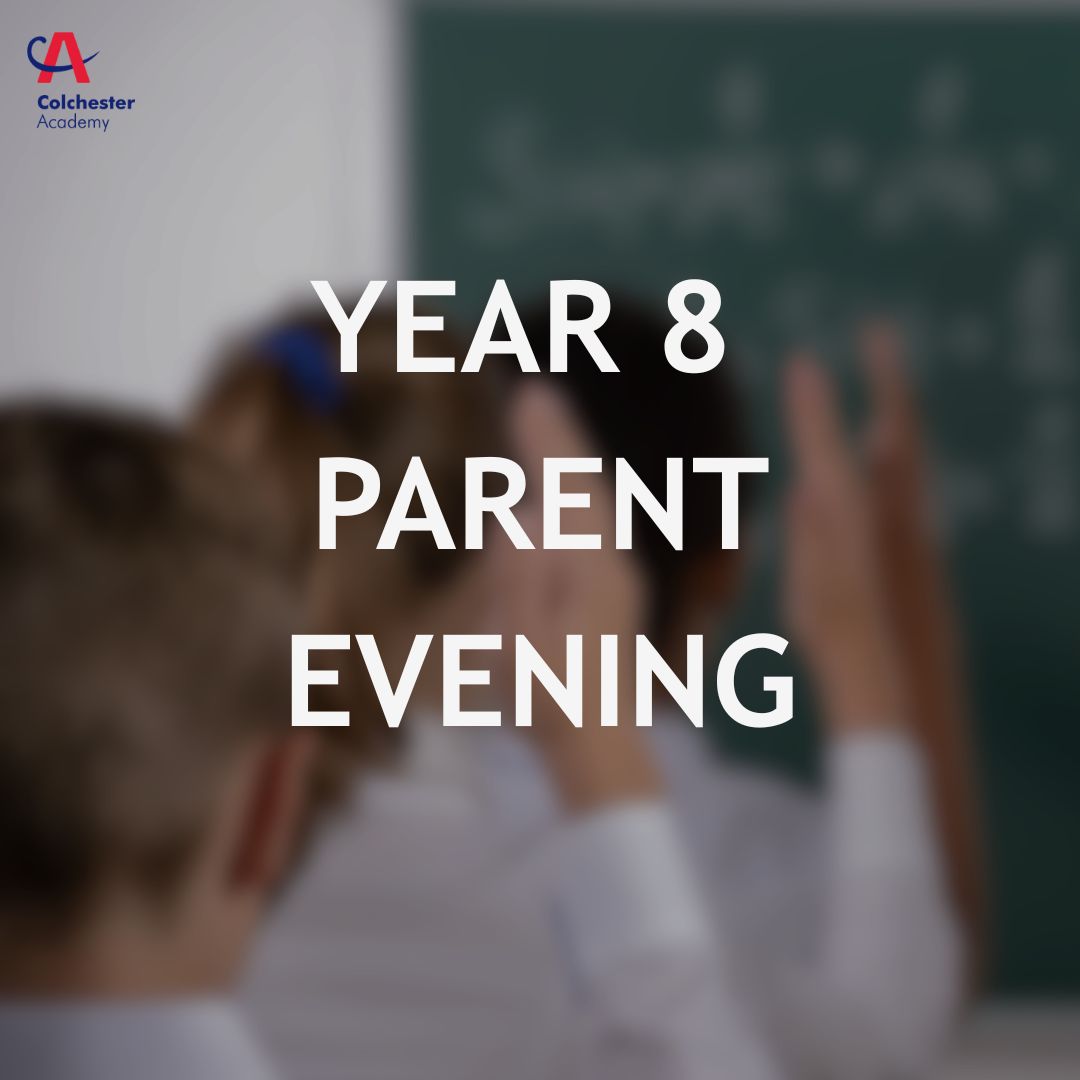 ColchesterAcad's tweet photo. 📣 Year 8 Parents’ Evening is coming up!

Join us on Thursday 23 April, 3:45 to 6:45pm at Colchester Academy to discuss your child’s progress with their teachers.

Book your appointments here 👉 https://t.co/iojxsISxfl https://t.co/KN0948Vufk