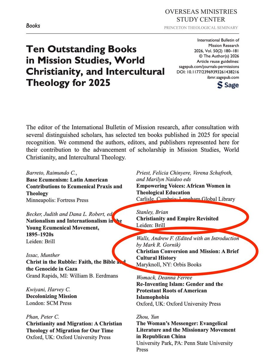 CSWCEdinburgh's tweet photo. Books by two of our own—Professors Brian Stanley and Andrew Walls—are recognised as among the ten most outstanding books in the field! Congratulations!! #WorldChristianity #missionstudies

https://t.co/etpDuqTkO5 https://t.co/ldi01uvDto