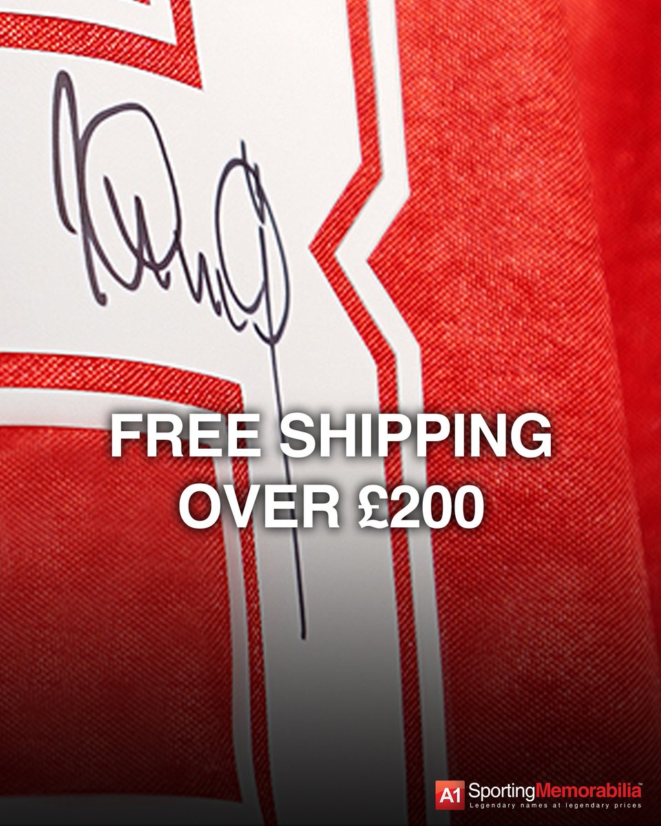 a1memorabilia's tweet image. Free shipping at A1 Sporting Memorabilia on orders over £200 for all of April 2026!📦🚚

Shop today!🛒

#freeshipping #deal #signedmemorabilia #memorabilia #shipping
