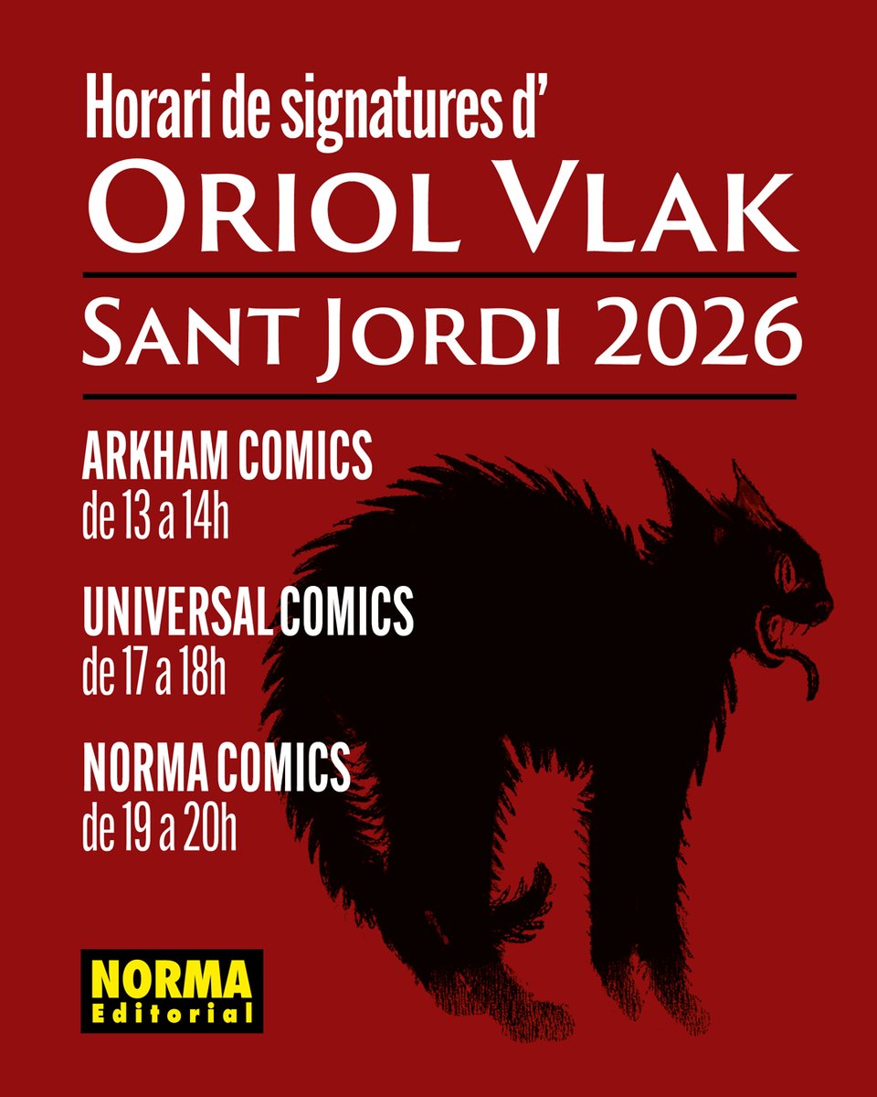 NormaEditorial's tweet photo. ¡Se acerca Sant Jordi! 🐲

Y este año viene potente... ¡Atentos a las sesiones de firmas 📝de nuestros autores y de @EdAstronave!

¡Importante! Las firmas de Homs y Danide en la librería @ComicsUniversal tendrán lugar en la parada de Passeig de Gracia.

¡A disfrutar Sant Jordi!😉 https://t.co/BGTUyRqTR2