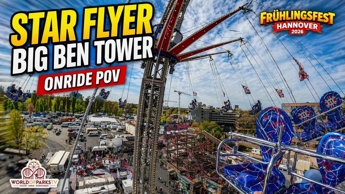 The Star Flyer Big Ben Tower at the Hanover Spring Festival 2026 is our onride video of the day.
youtube.com/watch?v=hth9Dz…
#kirmes #fahrgeschäft #onride #starflyer #pov #gopro #freizeitpark #amusementpark #worldofparkstv #Fair #Freizeitpark #FrühlingsfestHannover #kirmeshannover