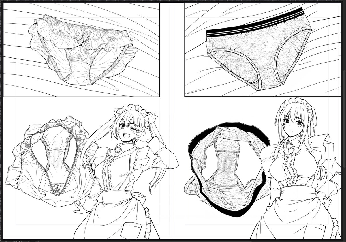 そして今回は実物写真からの線画抽出と手描きトレスで究極に近いぱんつ表現になりました 