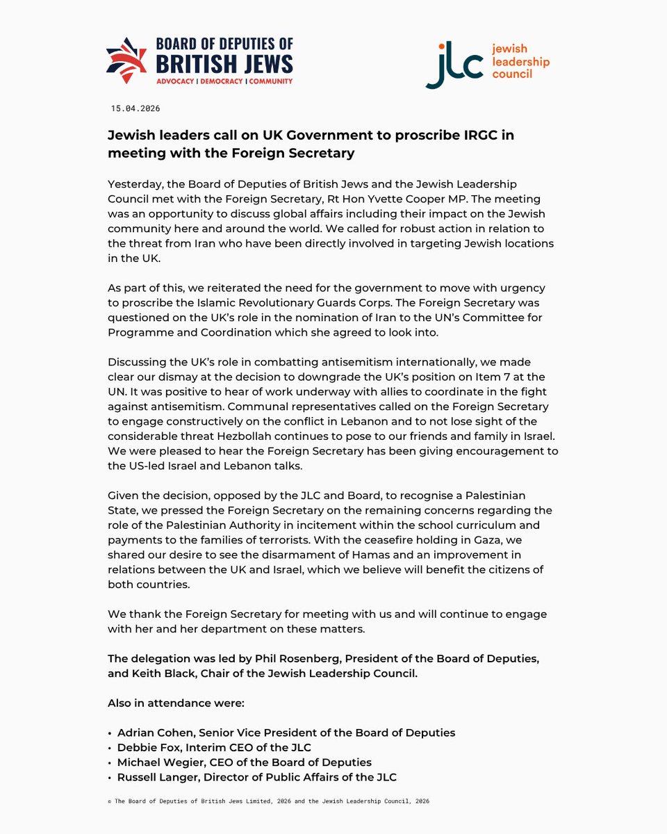 Board of Deputies of British Jews tweet media