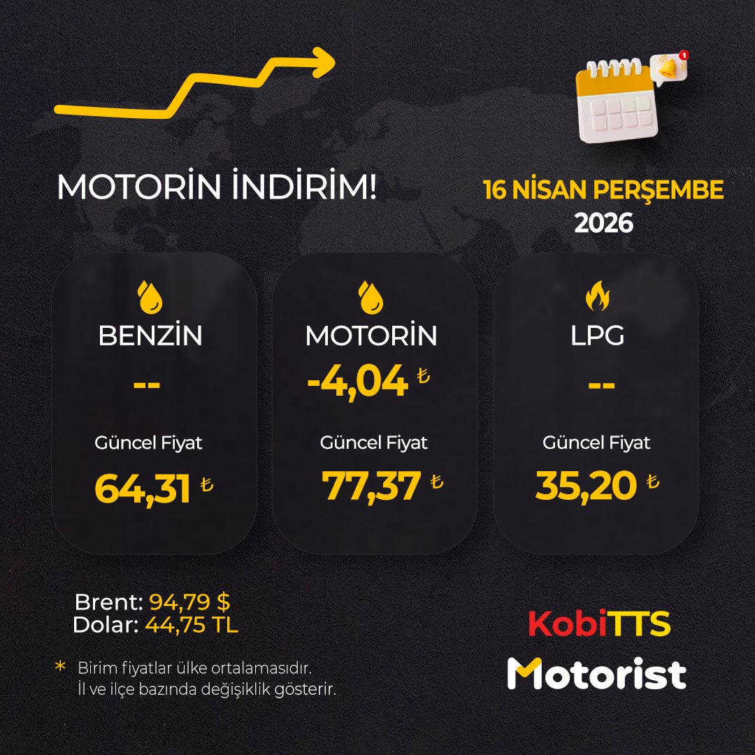 Motorist_tech's tweet photo. 📢16 Nisan PERŞEMBE gününden geçerli;
📍Motorin’de 4,04 TL indirim yapılacak, çarşamba gecesi 00.00’da geçerli olacak.

👉İndirimli, temassız akaryakıt ve HGS hizmeti için Motorist App anasayfadaki başvuru formunu doldurabilirsiniz : https://t.co/78pPwJrrVk https://t.co/tu6HV4hJsX