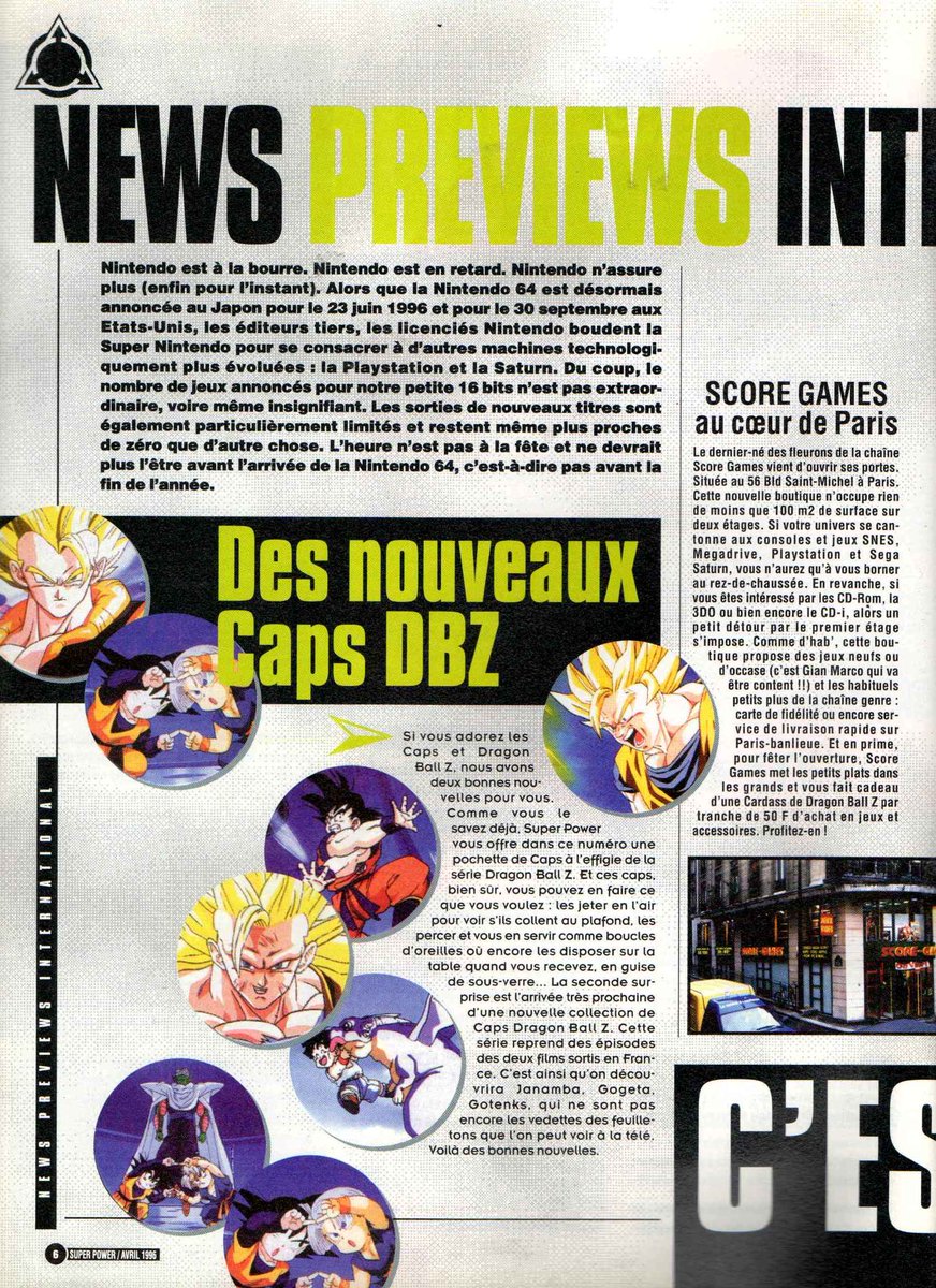 AllmightoFranky's tweet image. On continue avec la rubrique "News/Previews international" avec des #Caps #DBZ (une pochette offerte dans le numéro) pour concurrencer les #PoG!!Et du #Kirby sur #Snes! 2/5