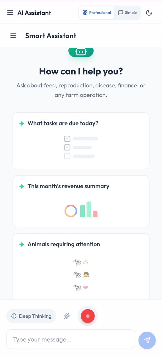 Deepfarm828's tweet photo. Stop typing. Start talking.
One sentence becomes a structured record.
DMH | AI for modern farms.
#DeepFarm #FarmManagement #DairyFarm #Livestock #FarmOperations https://t.co/lWa37OTfLL