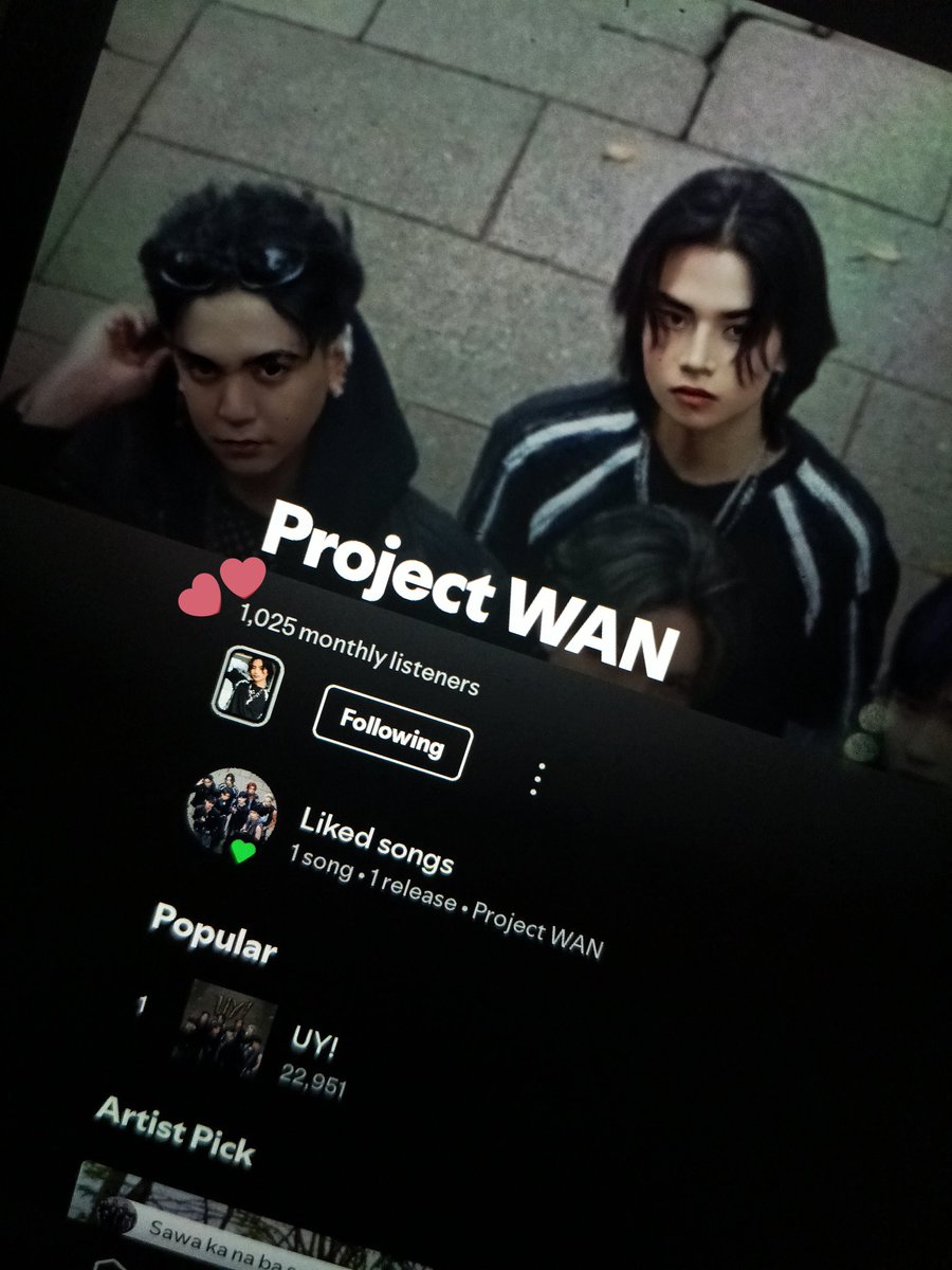 antinitonyzx's tweet photo. 1k+ monthly listeners na pala ang @projectwanofc_ sa Spotify?! 🤩🥳🫶 Exactly 45 days after UY!'s release! ❤️‍🔥👏🙌 Sobrang husay! 

#ProjectWAN #PWAN @HouseOfWANs https://t.co/3sYuOcE4hP