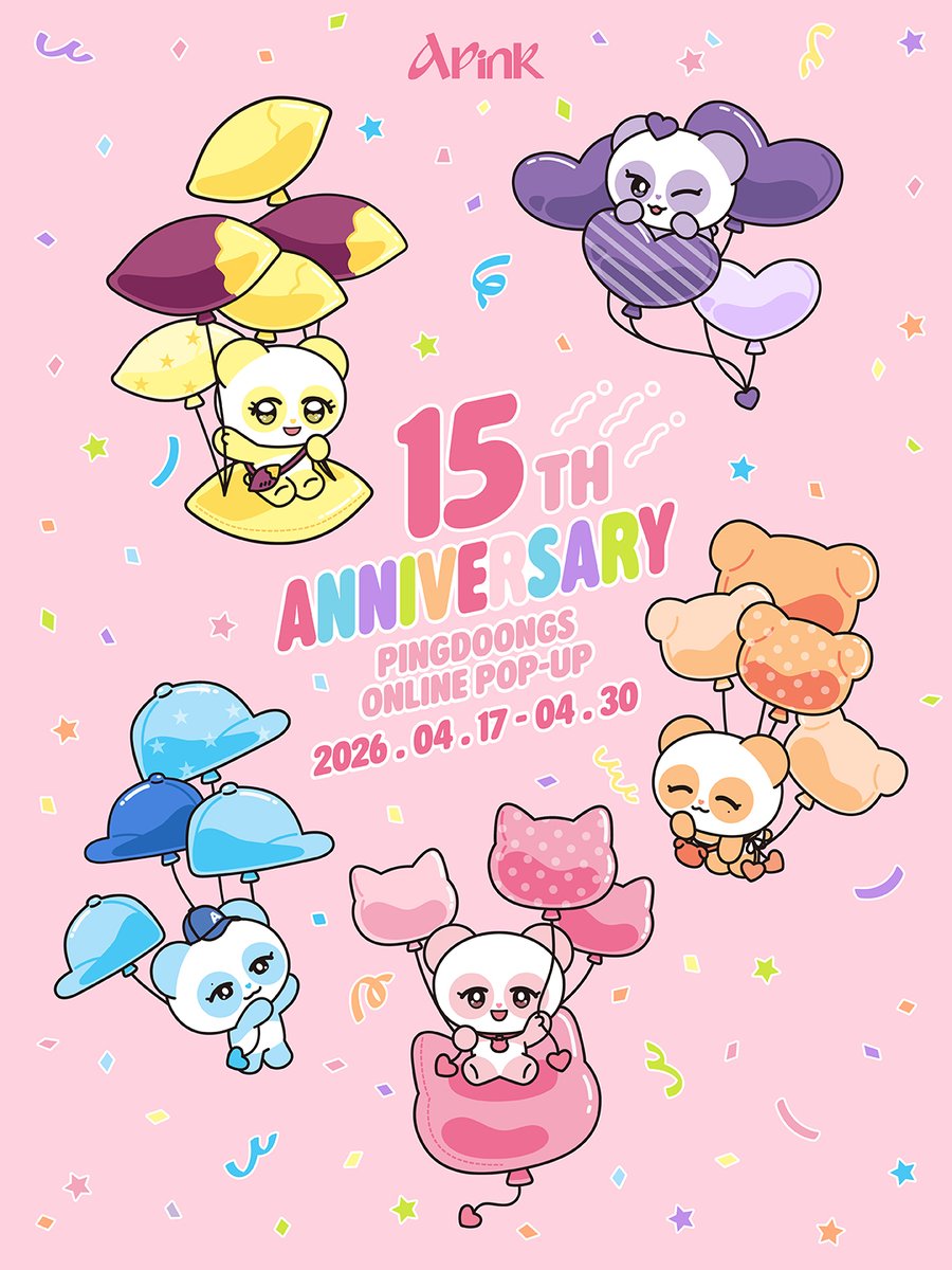 #에이핑크 #Apink
15TH ANNIVERSARY
#핑둥이들 #PINGDOONGS ONLINE POP-UP

COMING SOON🩷 

🗓️ 04.17(FRI) 15:00 - 04.30(THU) 23:59 (KST)

#Apink_15th_Anniversary