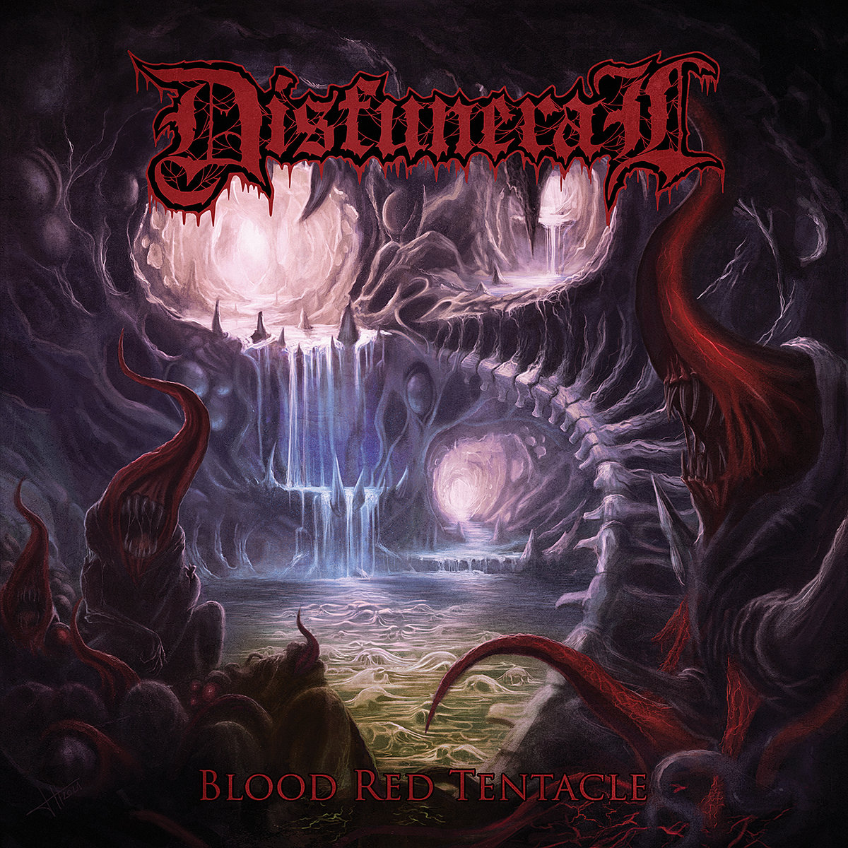 DMTMPromo's tweet image. April 15th, 2022 Disfuneral released album: Blood Red Tentacle. 
#deathmetal 🇨🇵
Renaud Mann - Vocals.
Clément Favre - Bass.
Florian Brabant - Guitars.
Nicolas Bauer - Drums. 
Artwork by Jon Whiplash.
disfuneral-fr.bandcamp.com/album/blood-re…