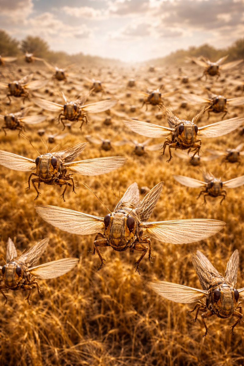Mich_Sey's tweet photo. LOCUSTS COOPERATION 

We were not created to be islands. Man was created for community. 

Proverbs 30:27 TPT
[27] The locusts have no king to lead them, yet they cooperate as they move forward by bands.

The locusts as designed by God are there to show us the power of teamwork. https://t.co/BBUkcuQUqQ
