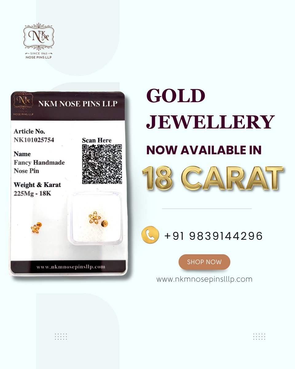 nkmnosepinsllp's tweet image. new 18k gold collections by NKM Nosepins LLP
shop now and get 5% off 
contact us: 9334466383

#lightweight #offer #gold #nkmnosepins #18k #trend #viral #fashion #Dhurandhar2‌TheRevenge