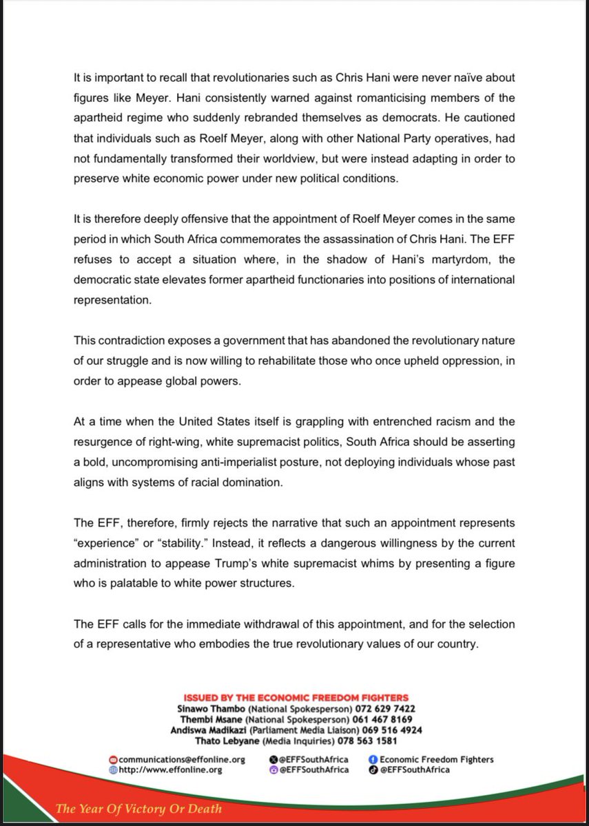 Economic Freedom Fighters tweet media