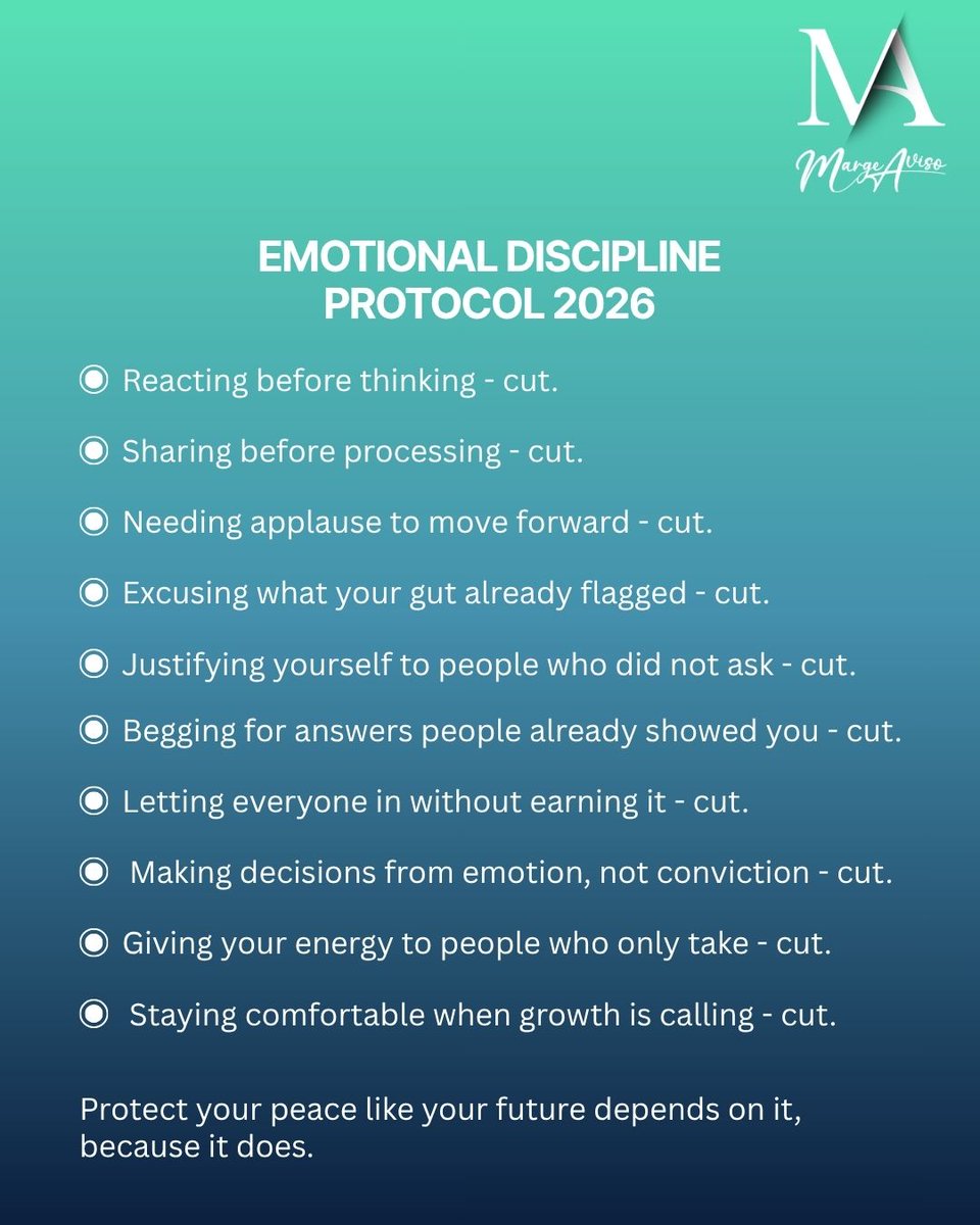 MargeAviso's tweet image. Emotional Discipline Protocol 2026

#EmotionalDiscipline