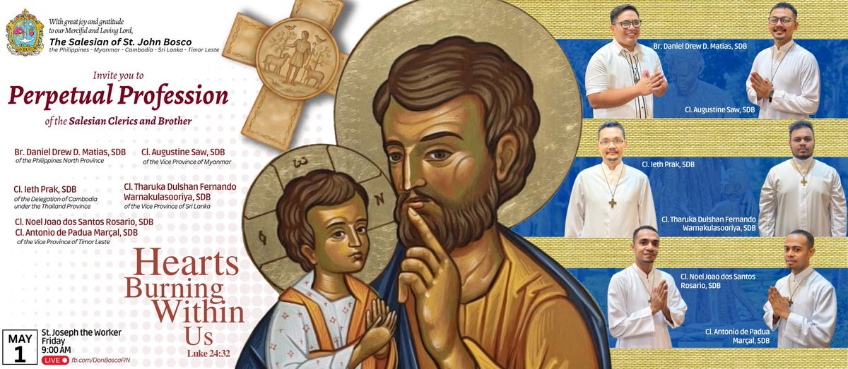 JoeJoy1607's tweet photo. Please, do pray for these young men.
Thanks.
#Salesianlife #Salesianvocation #PerpetualProfession
Read more or contact and follow us.
https://t.co/oYr9ACZ7M1 https://t.co/VwIcEEW6li