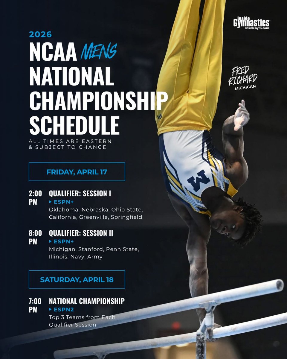 MichaelTurley1's tweet photo. Here’s a great story @Frank_Cusumano. 
March madness is over. No Cinderellas. But there’s another NCAA championship that’s taking place this weekend and it has a Cinderella from right here in the St. Louis area.
Think Hoosiers but with rings and a pommel horse. https://t.co/VlkXV2RXuQ