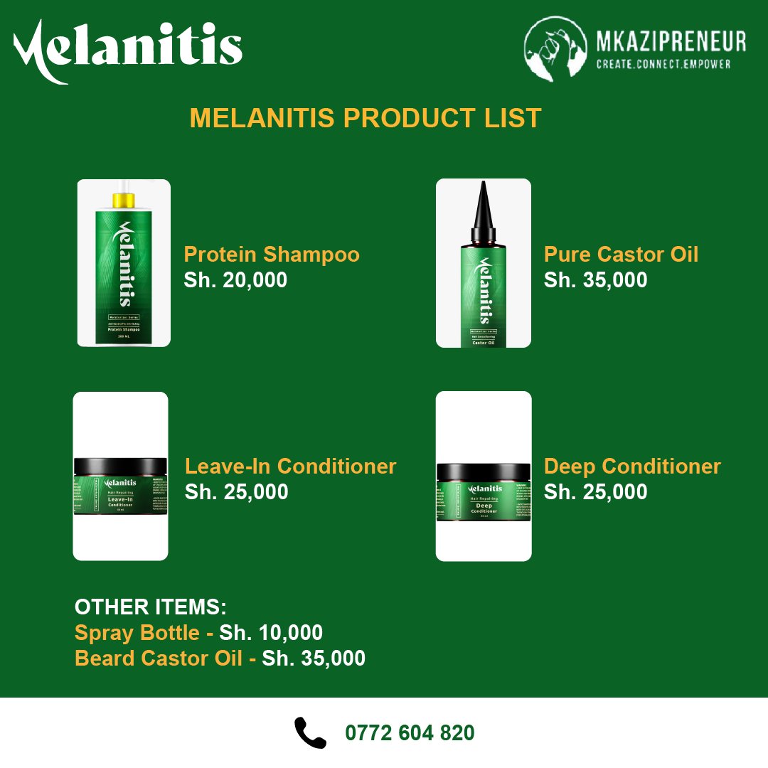 mkazipreneur's tweet image. ✨ Meet our #WCW this week, Edna Nakasi of Melanitis!

She is empowering women to embrace their natural hair through quality hair products and professional styling services. 💇🏾‍♀️

Check out her amazing products in the flyer below. 👇🏾

#Empowerment #WomenInBusiness