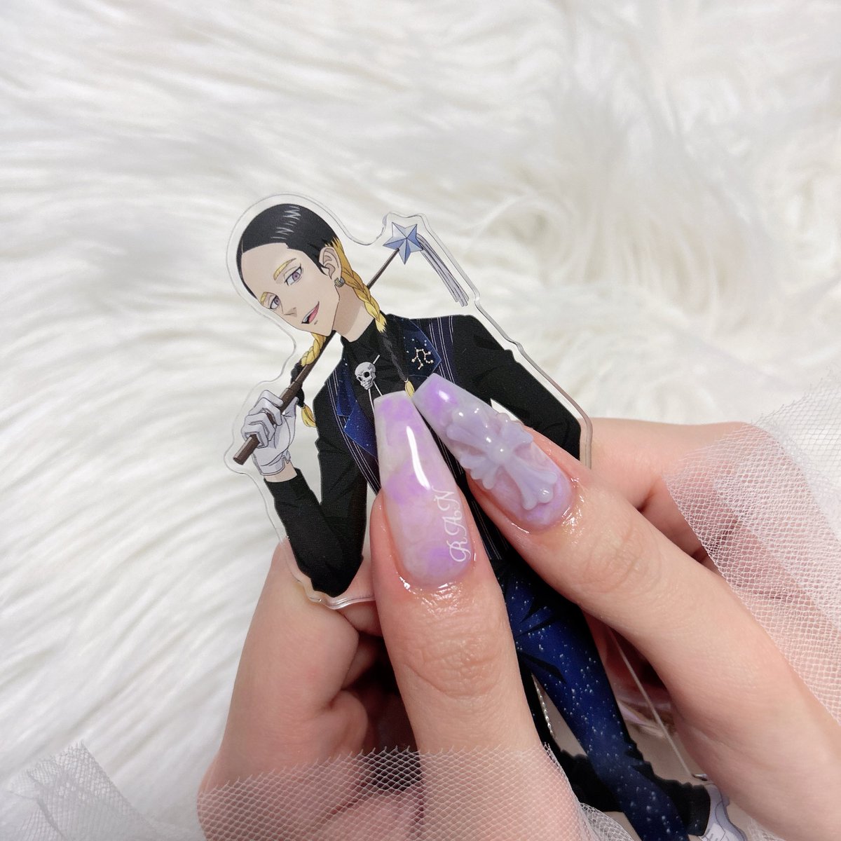 _nyan_rn_'s tweet photo. お譲りいただいたアクスタで蘭ちゃんネイルしてきた🌟お譲りいただきありがとうございます🥹💖 https://t.co/MIqhX5YfvE