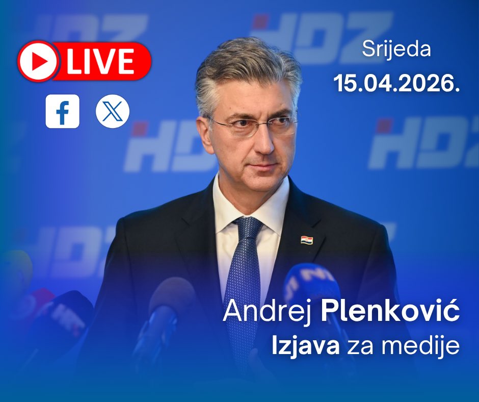 HDZ_HR's tweet image. LIVE STREAM. U očekivanju izjave PHDZ/PVRH @AndrejPlenkovic nakon zajedničke sjednice Predsjedništva &amp;amp; Nacionalnog odbora #HDZ. 📺 Izravni prijenos možete pratiti na našem #Facebook &amp;amp; #X.